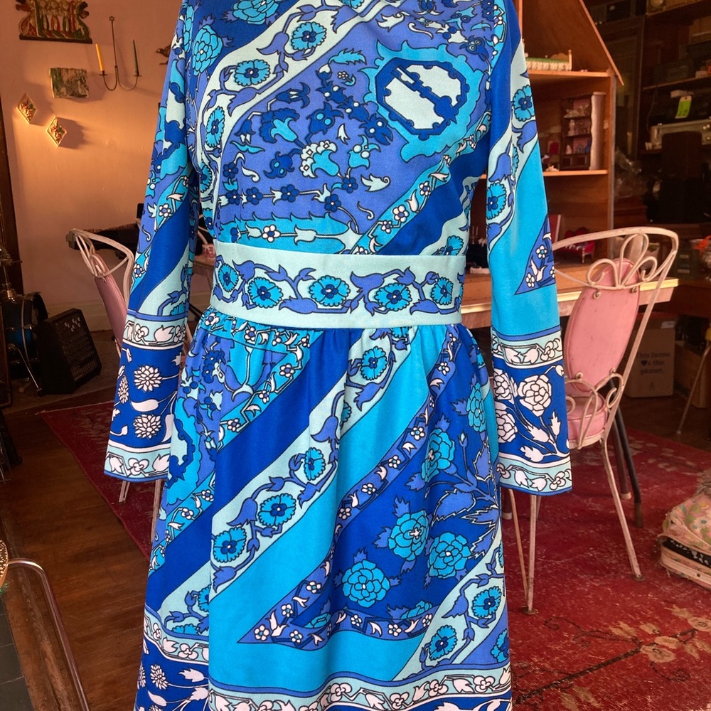 Blue Floral Women's Dress